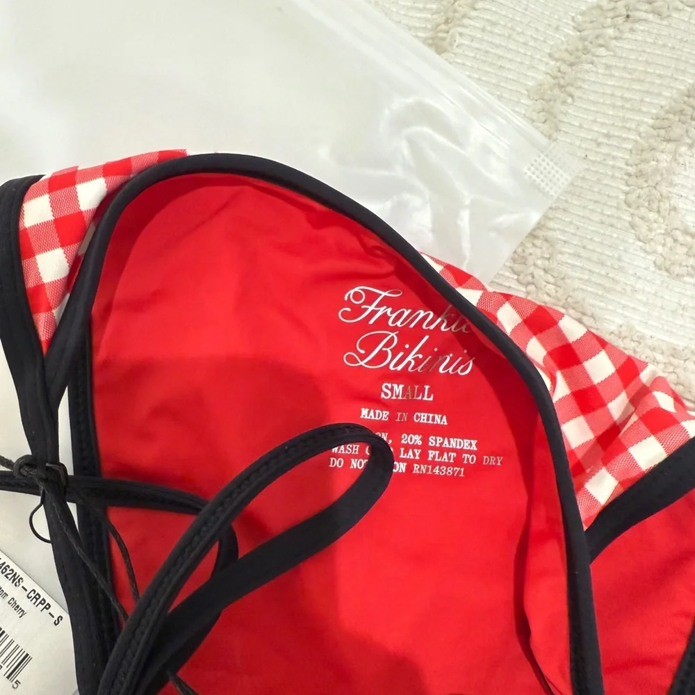 Frankie's Bikinis Red Gingham Bikini Bottom